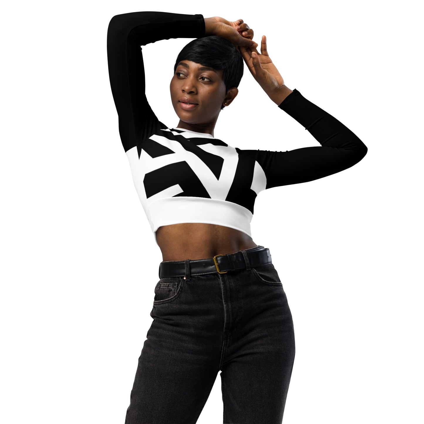 Long-sleeve crop top