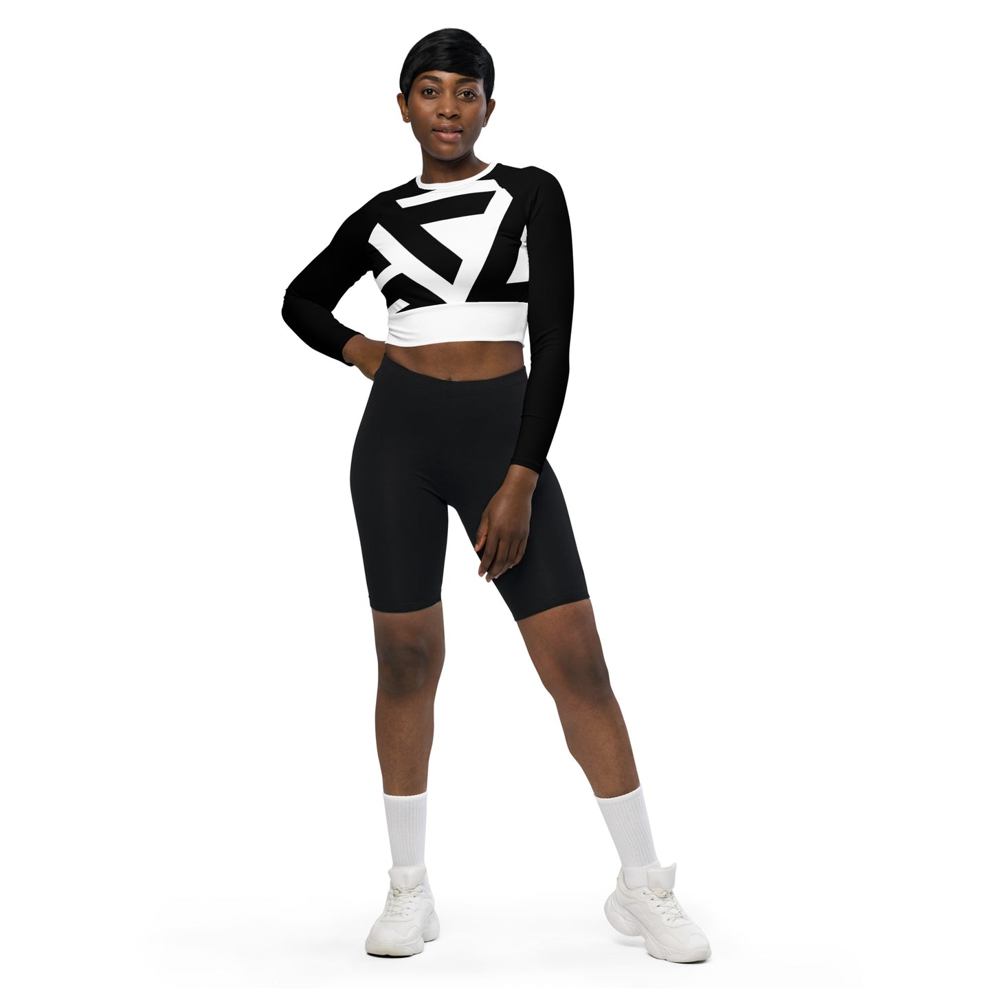 Long-sleeve crop top